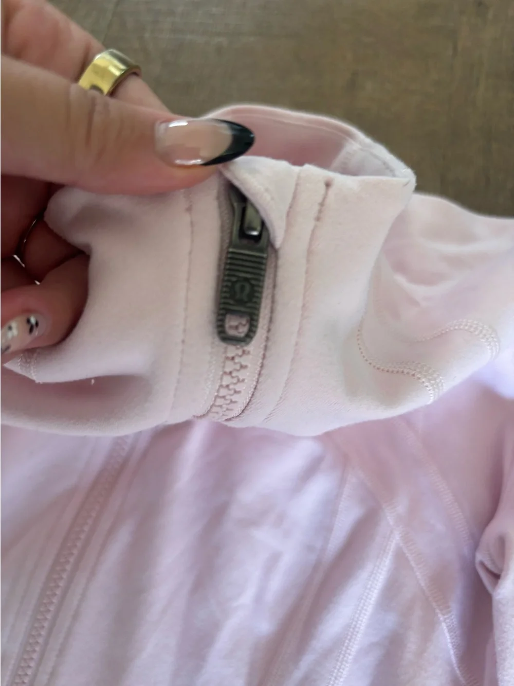 lululemon pale light pink zip up athletic jacket